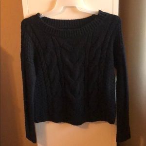 cable knit black sweater